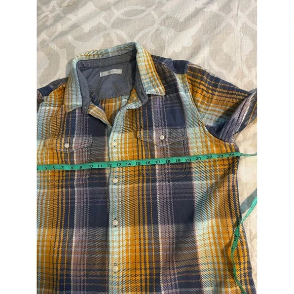 Outerknown blanket shirt cumin rogue plaid men's xxl - Picture 3 of 6